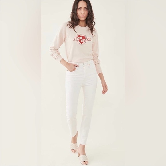 Re/Done 90’s High Rise Ankle Crop Jeans In Vintage White (Cream) Size 29 NWT! - Picture 2 of 16